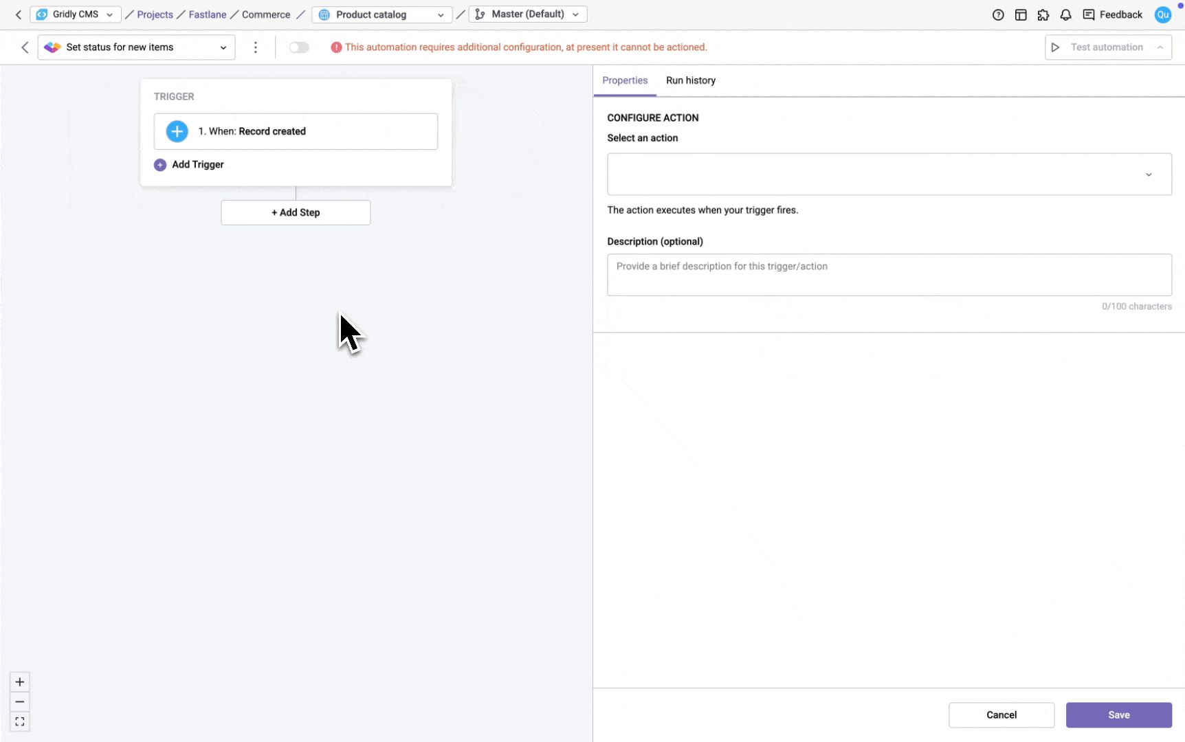 add automation step