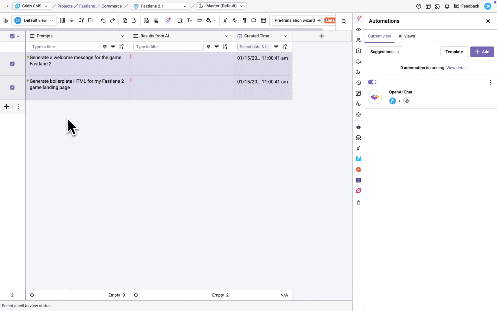 example open ai chat